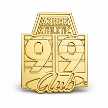 Load image into Gallery viewer, Asher Athletic 9.9 Club gold enamel pin