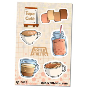 Tape Café sticker sheet